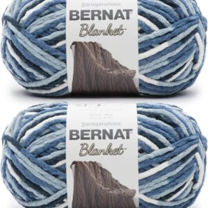 🧶 Bernat Blanket Ombre Yarn – Faded Blues