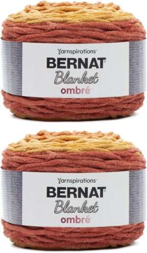 Bernat Blanket Ombre Yarn – Orange Crush | Super Bulky (6) | 220 yds